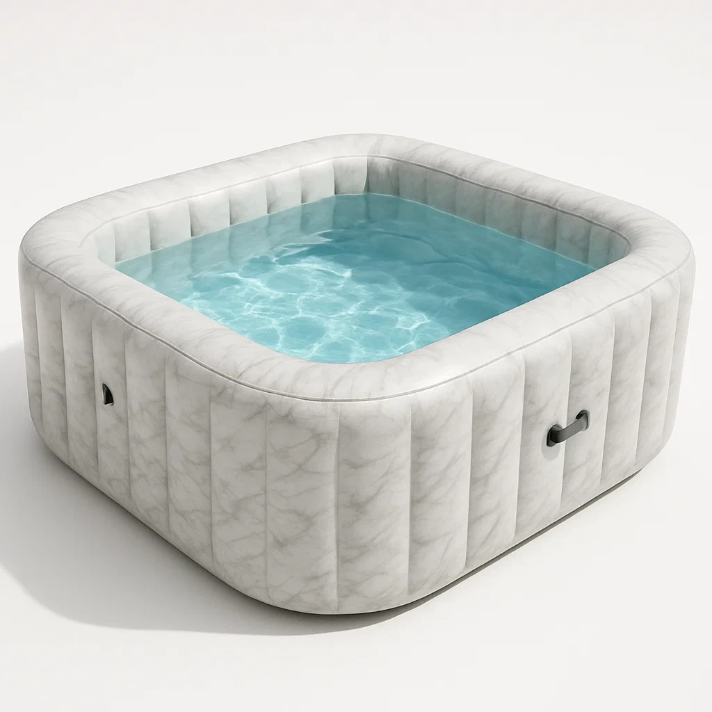 Aufblasbarer Whirlpool 185x185x68 cm, 4 Sitze, quadratisch, weiß/grau, yXNqspa339mn
