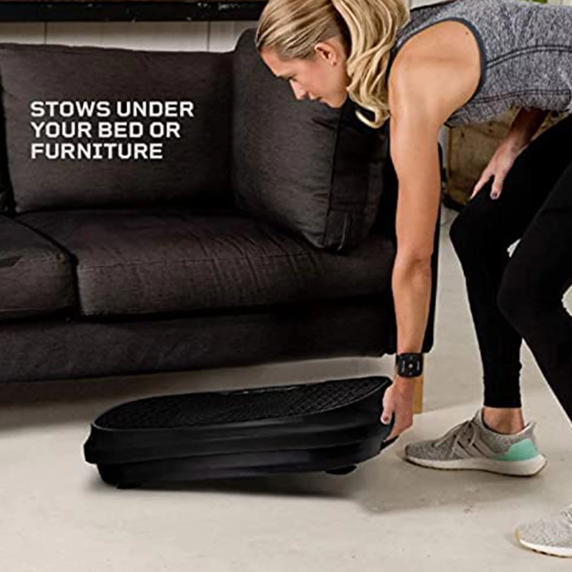 LifePro Waver Mini (Modelljahr 2025) – Kompakte Vibrationsplattform mit Trainingsbändern. Schwarz.