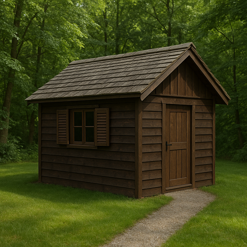 Abri de jardin en bois, marron, bois synthétique, extérieur, 230×250×230 cm