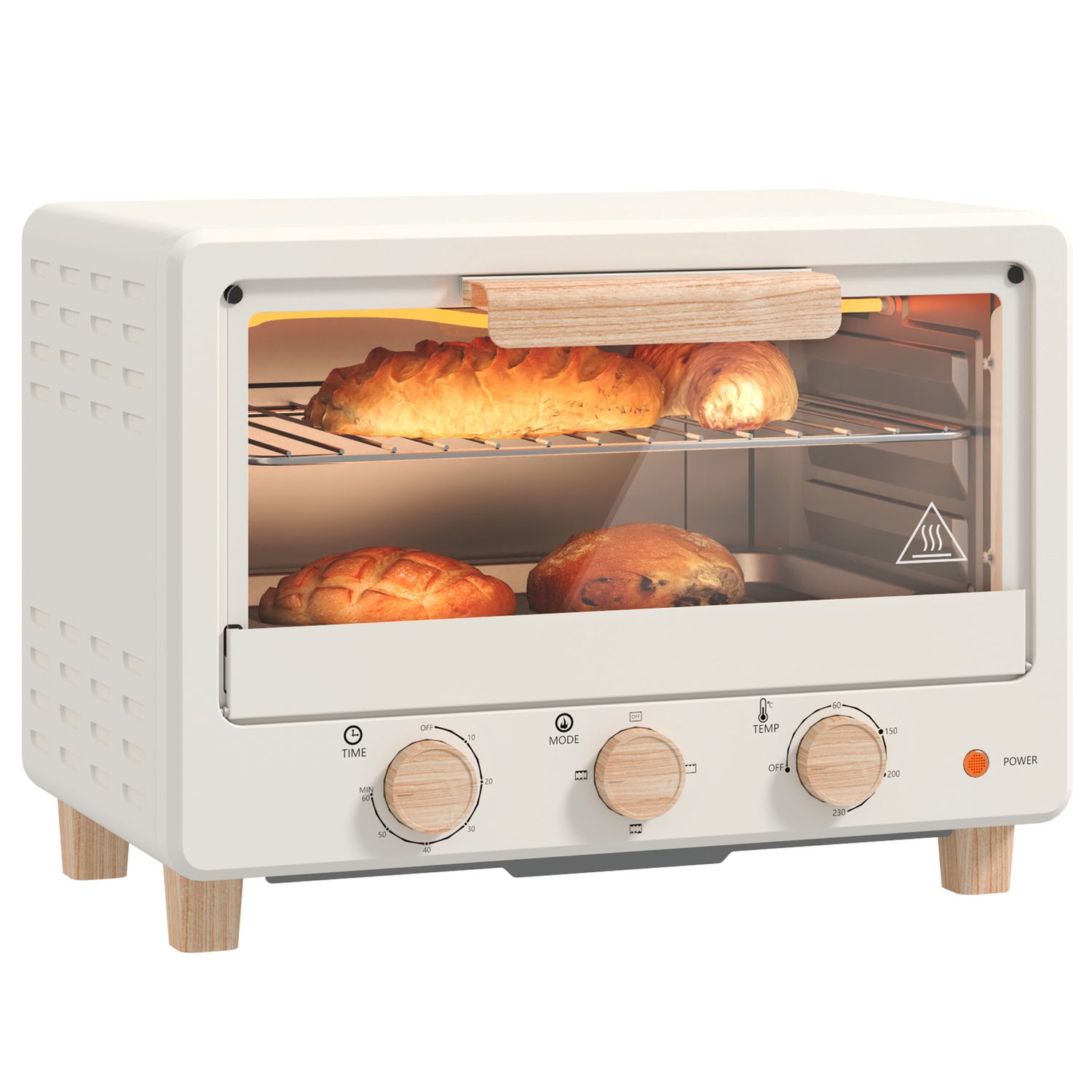 Homcom 16L 1400W Elektro-Tischbackofen mit Glastür