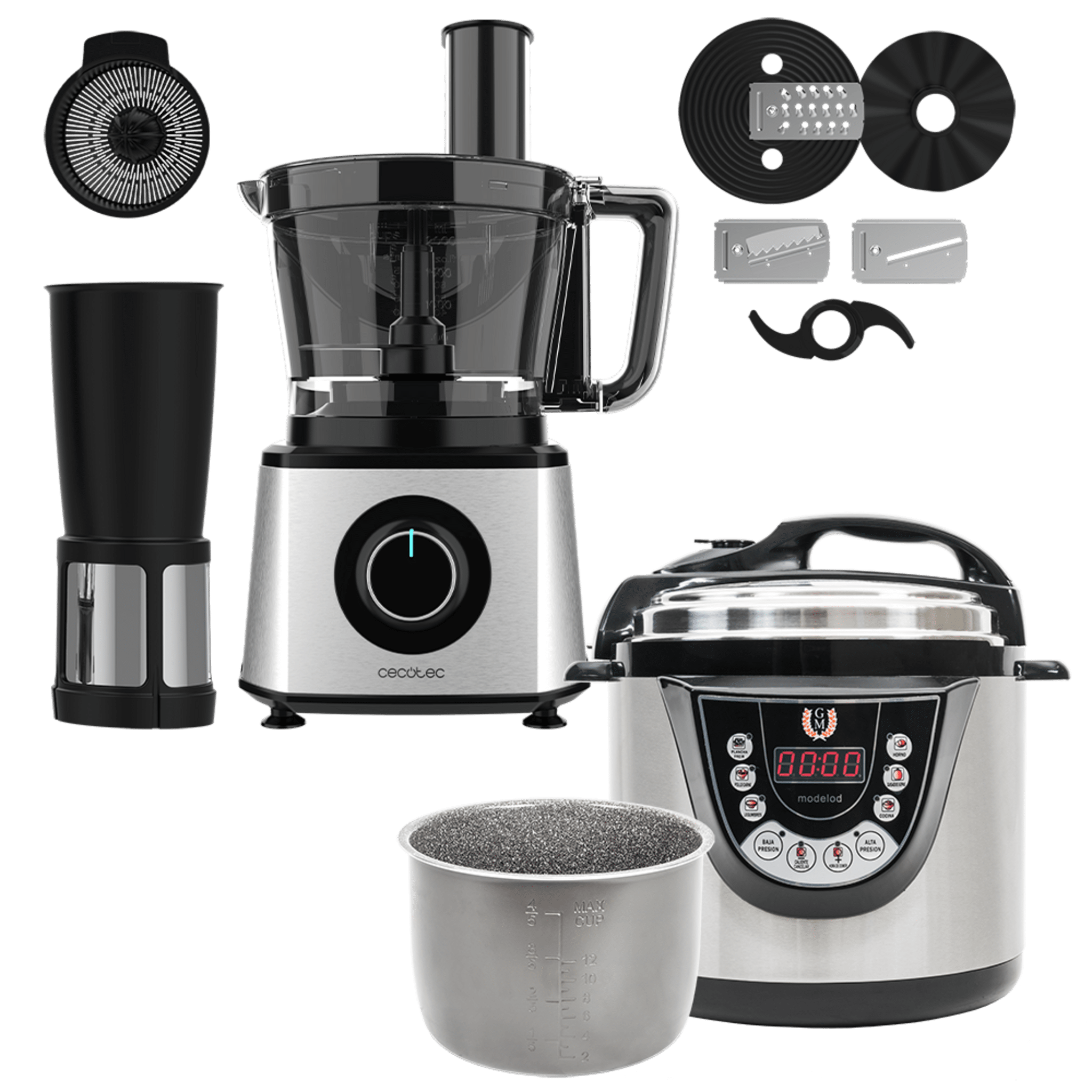 GM D Topf-Set + Excelsor 6L Eimer + Küchenmaschine Paprika 2000