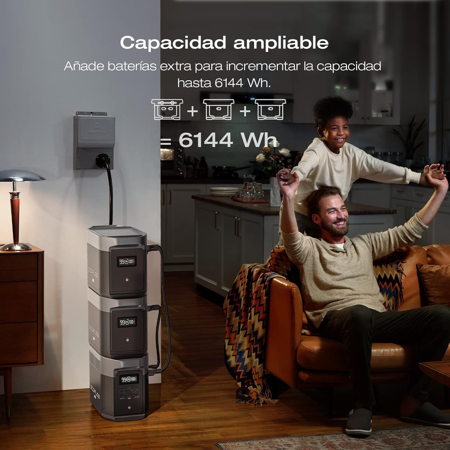 EcoFlow DELTA 2 Max Tragbare Powerstation, 2048 Wh, 3000 AC-Zyklen LFP-Akku, 80 % Ladung in 53 Minuten, Leistung bis zu 3100 W, leiser Solargenerator für Zuhause/Wohnwagen/Camping