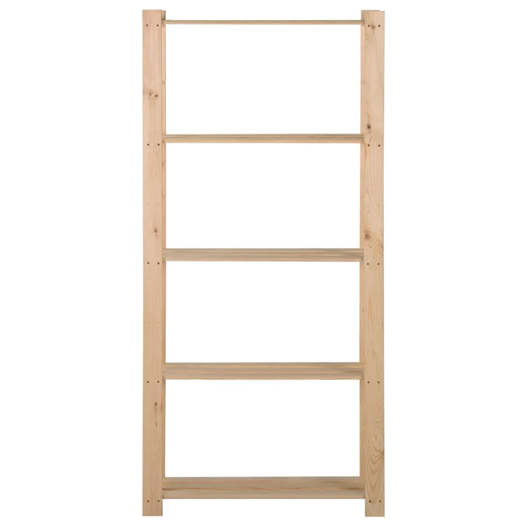 2025 5-stufiges Aufbewahrungsregal 80 x 28,5 x 170 cm aus massivem Kiefernholz