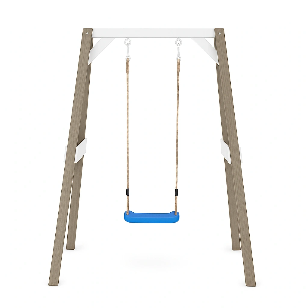 Holzschaukel für Kinder, blau-weiß, 150 x 100 x 200 cm - TzMDIue185hq