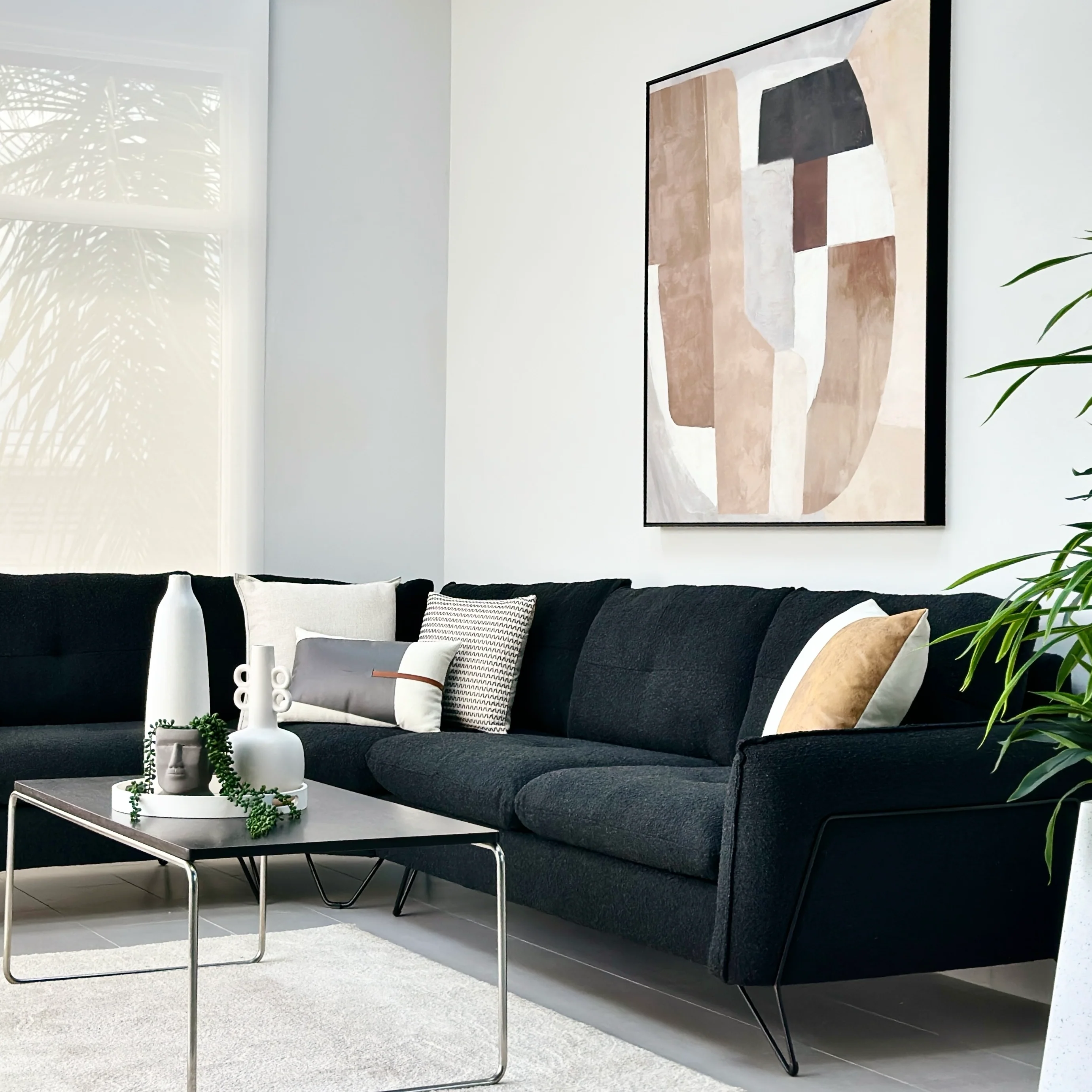 Cami Schwarzes Ecksofa, linke Seite