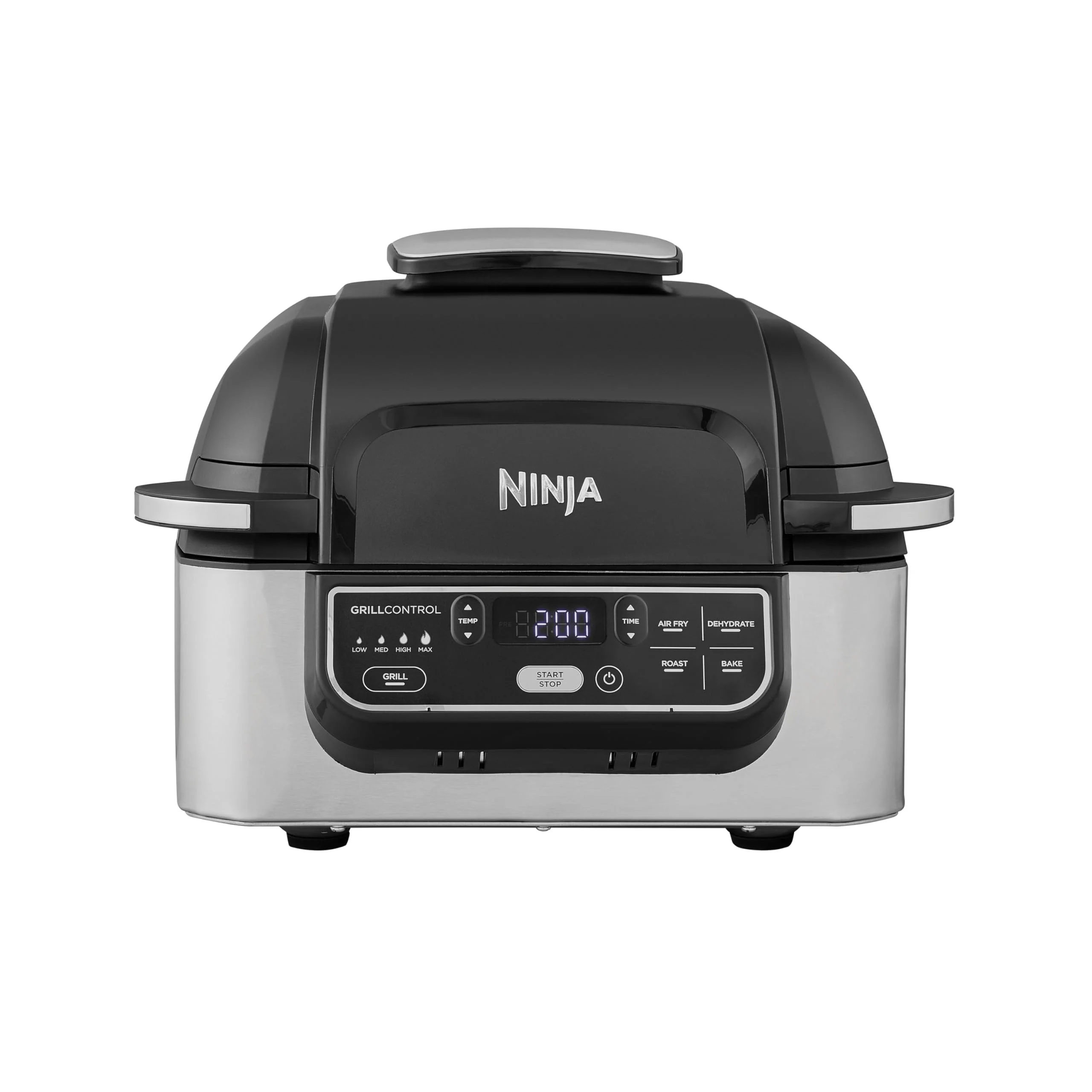 Ninja Foodi Grill & Airfryer (Modelljahr 2025). 5,7-Liter-Heißluftfritteuse. Spülmaschinenfeste Teile. 5-in-1-Gerät. Schwarz/Silber AG301EU