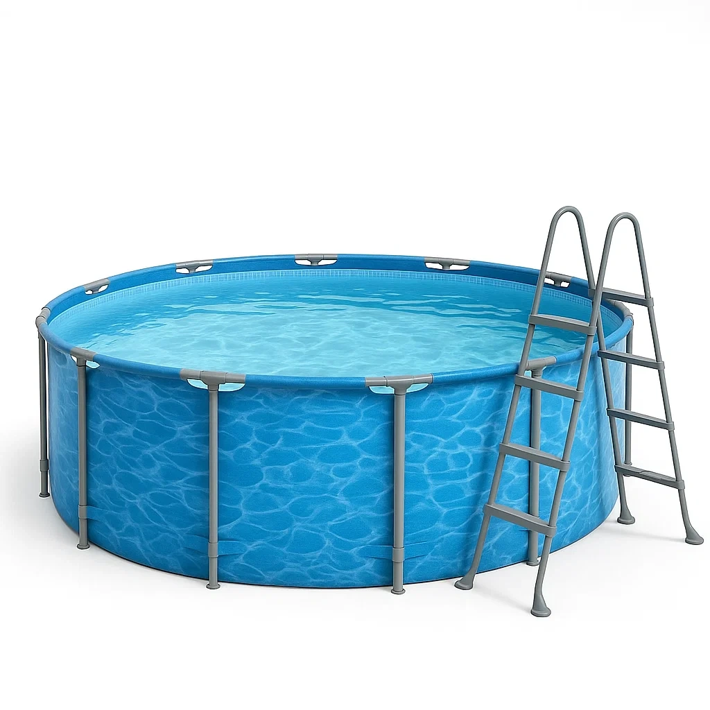 Piscine tubulaire ronde amovible 298 x 96 cm, couleur bleue, avec filtre et échelle OXVHYJL254Ei