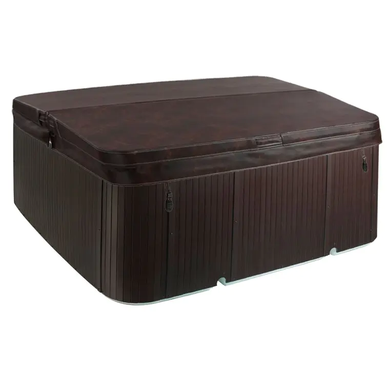 Lifesmart Spas – Quadratischer Plug-and-Play-Whirlpool, 110 Volt. Für 7 Personen. 22 Düsen mit Ozonisator – Espresso-Farbe