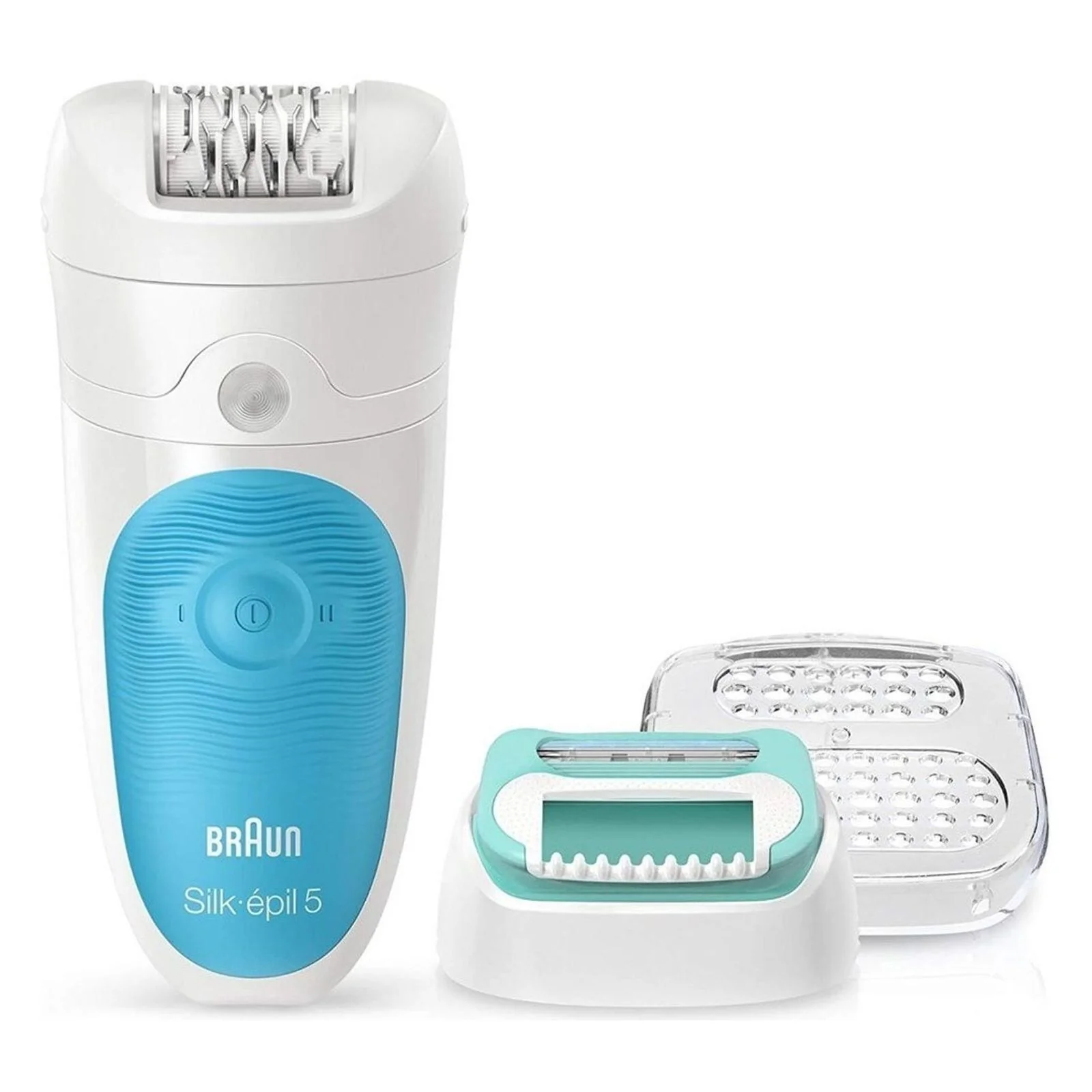Braun Silk-épil 5-810 SensoSmart Epilierer (Modelljahr 2025). Türkis-weißes Set.