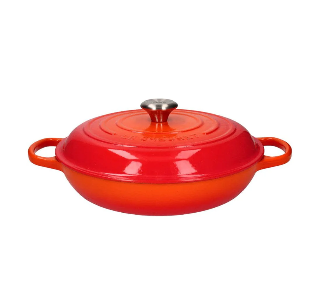 2025 Le Creuset - Campagnard runder Schmortopf Orange Rot 30 cm 3,5 l