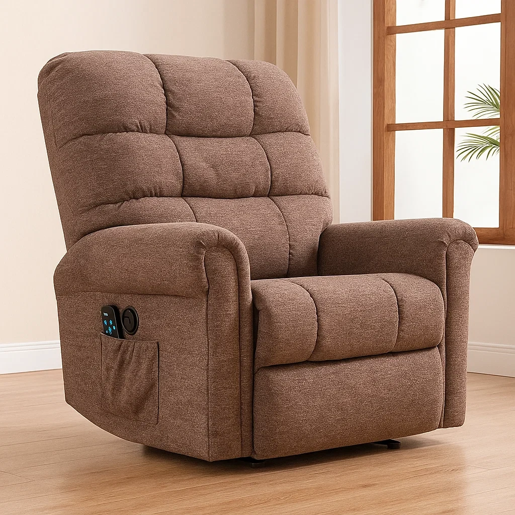 Transat, taupe, microfibre, pour usage intérieur, 84 x 84 x 137 cm