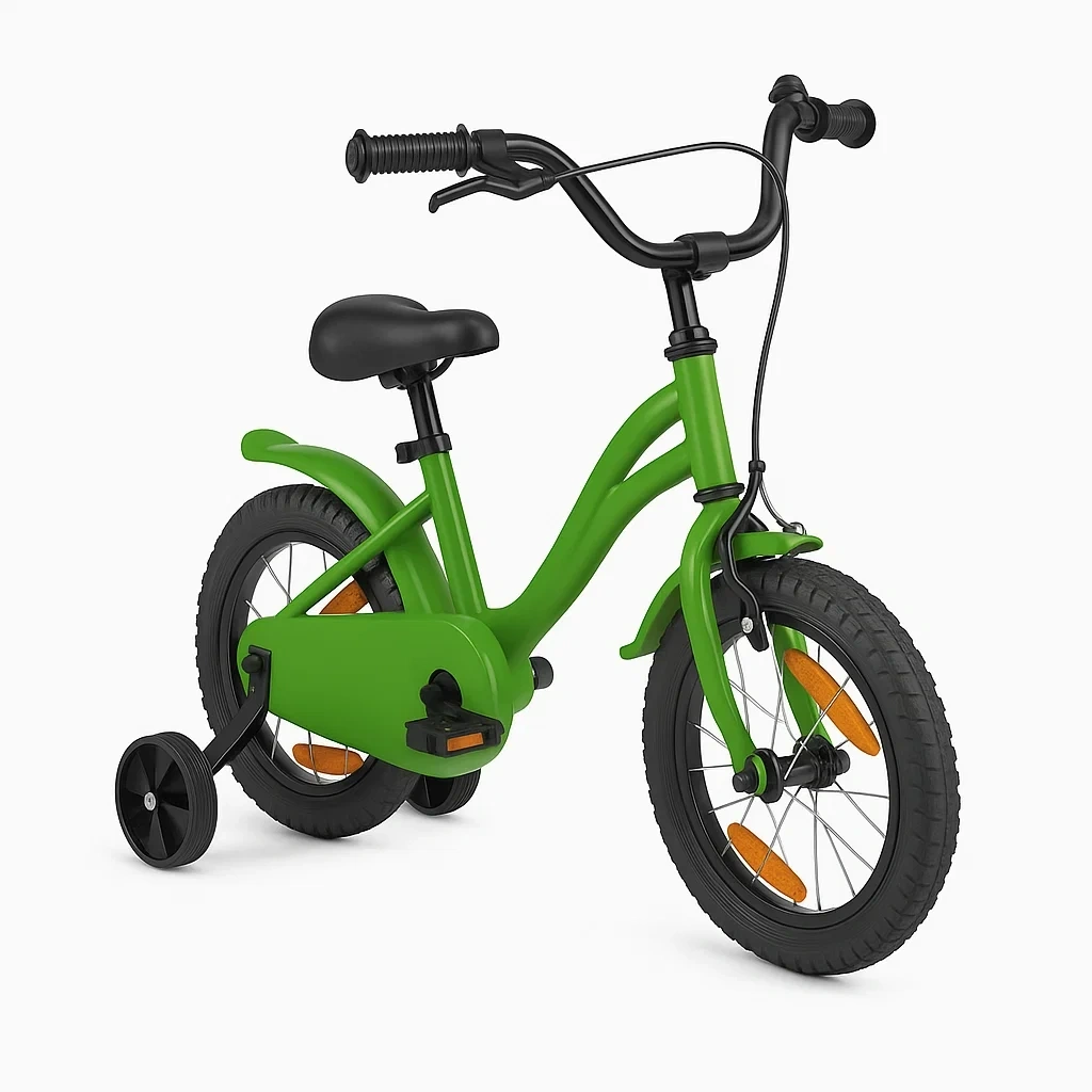 Kinderfahrrad 14 Zoll, grün, geeignet für Kinder von 3 bis 5 Jahren - cKtxszHN13Hj