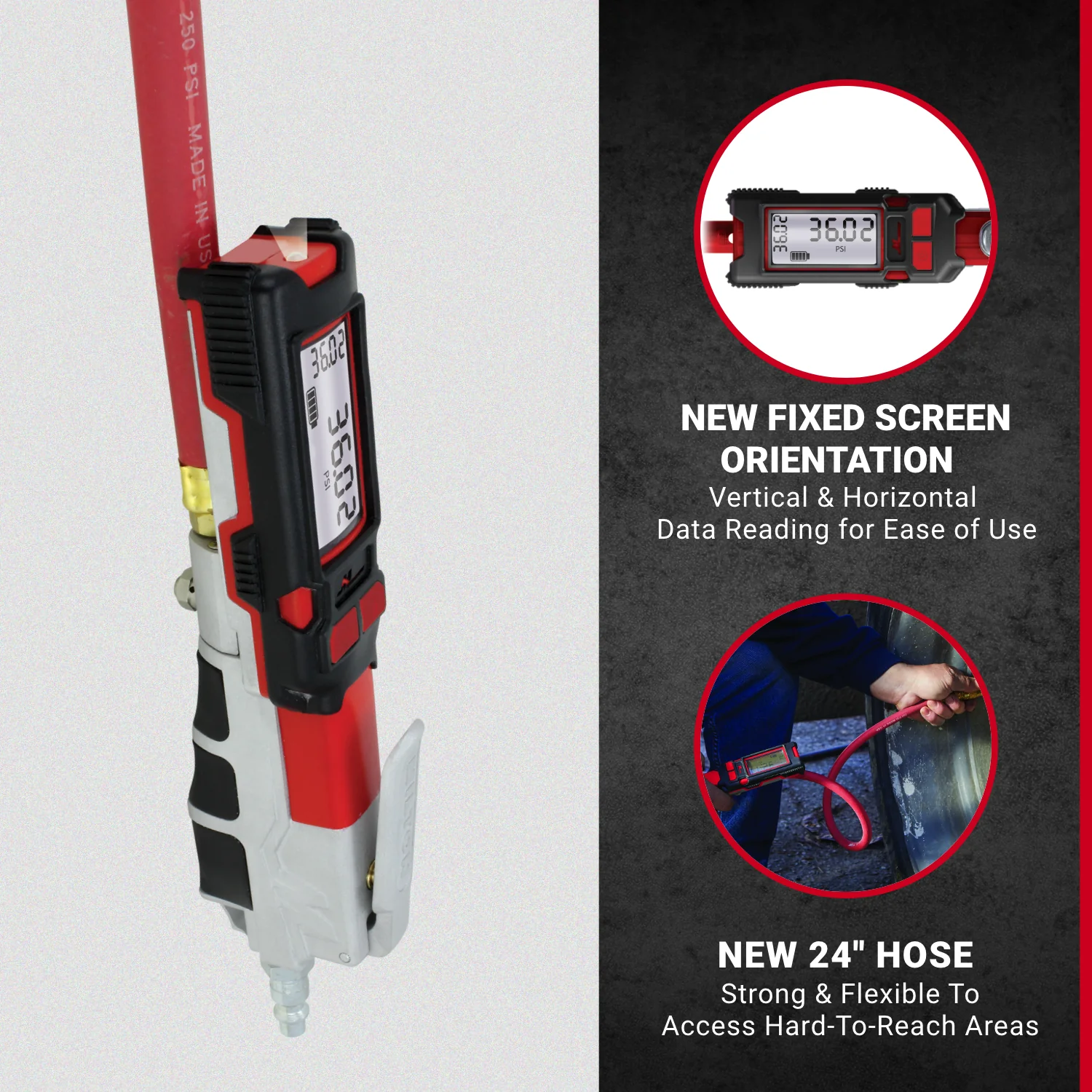 Digitaler Präzisions-Reifenfüller 2025 – NEU & VERBESSERT – 0–160 PSI. Höchste Genauigkeit ±0,25 %. Modell S580e